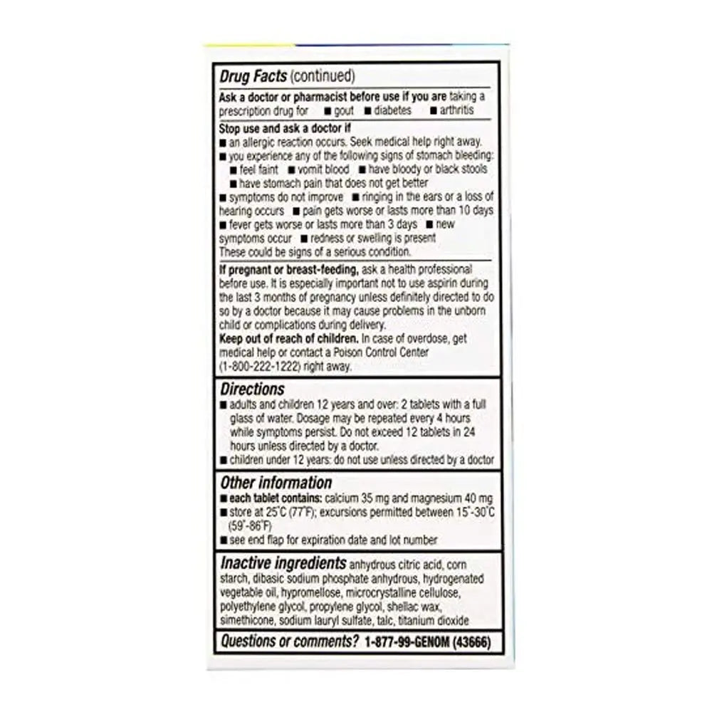 Bufferin Buffered Aspirin (NSAID) Coated Tablets Pain Reliever/Fever Reducer 130 ea (Pack of 3) Bufferin Au supplements