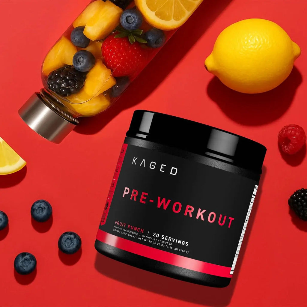 Kaged Stimulant Free Pre Workout Powder | Fruit Punch | Pre-Kaged | Formulated with Creatine, Beta Alanine | No Jitters | 20 Servings Kaged Au supplements