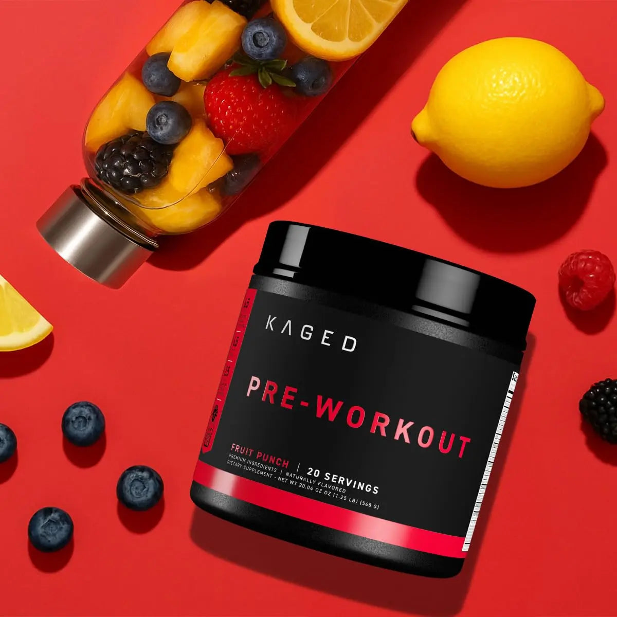 Kaged Stimulant Free Pre Workout Powder | Fruit Punch | Pre-Kaged | Formulated with Creatine, Beta Alanine | No Jitters | 20 Servings Kaged Au supplements