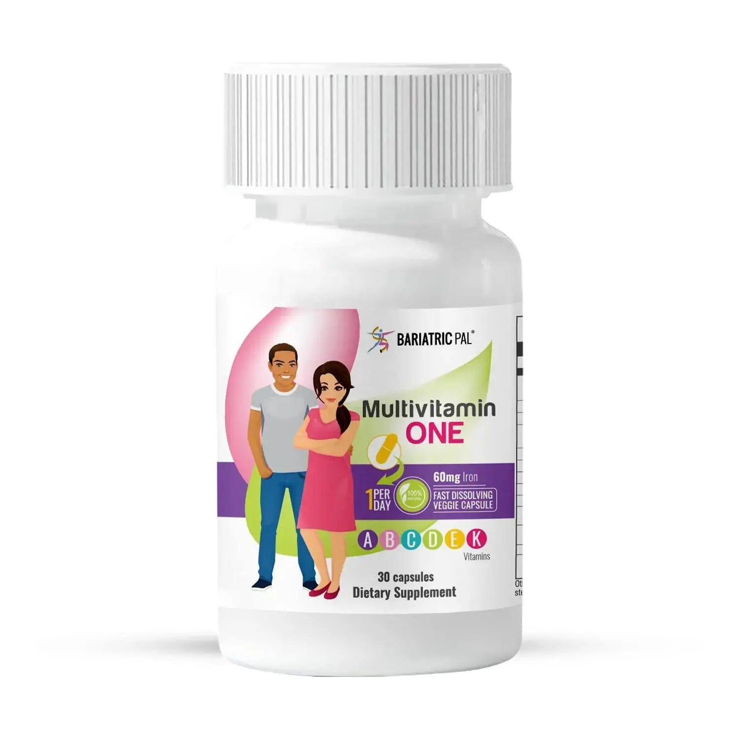 BariatricPal 30-Day Bariatric Vitamin Bundle Multivitamin ONE 1 per Day! Capsule with 60mg Iron Easy Swallow Calcium Citrate BariatricPal Au supplements