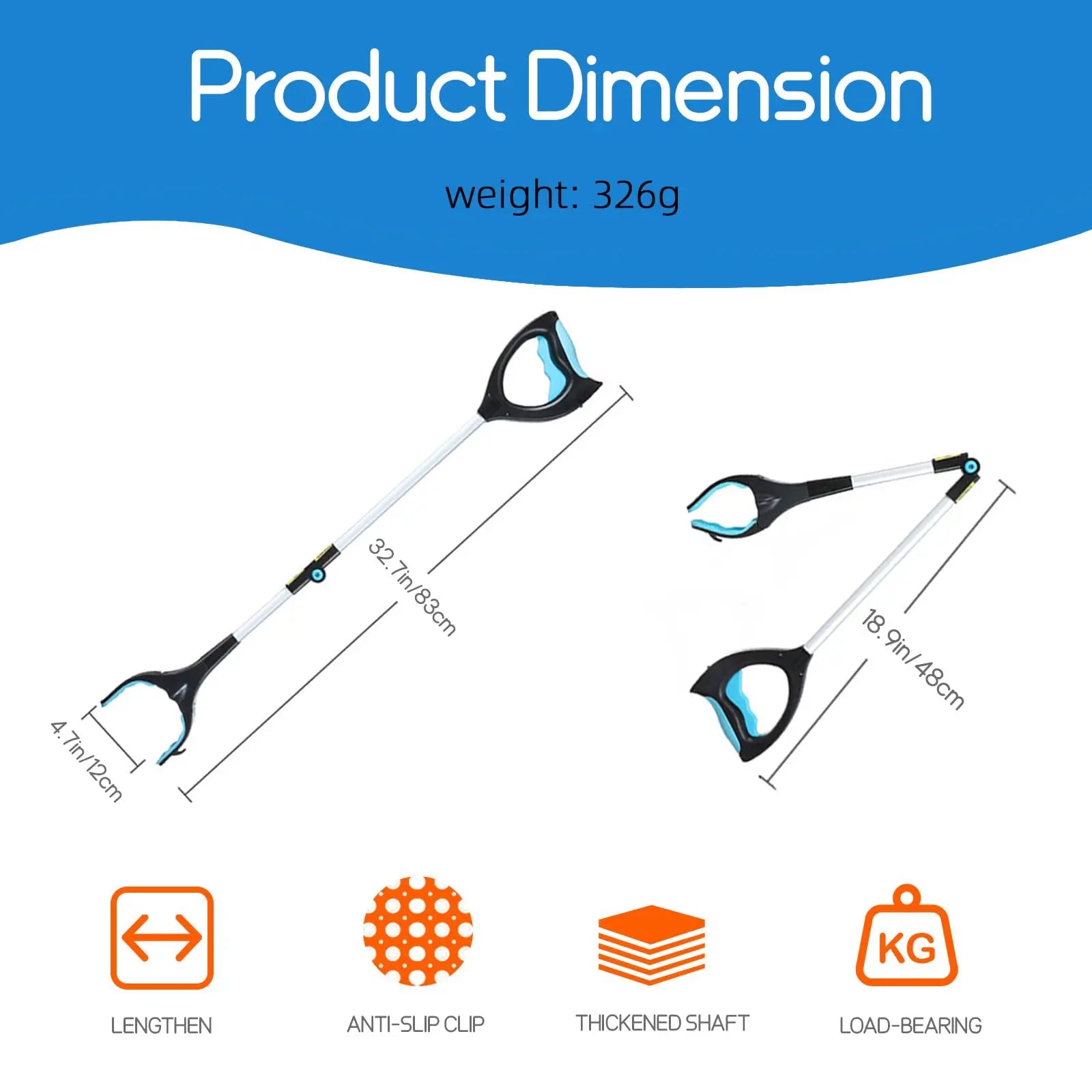 Grabber Reacher Tool, 32" Pick Up Stick Grabber with LED for Elderly and Lightweight Trash Picker Campsie Au supplements