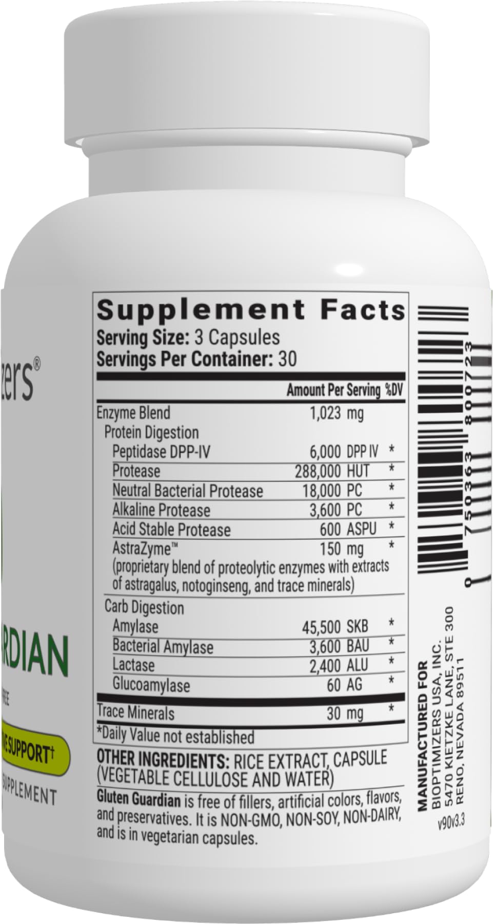 BIOptimizers Gluten Guardian 3.0 - Enzyme Supplement with DPP-IV to Support Gluten Digestion – May Help Prevent Bloating,