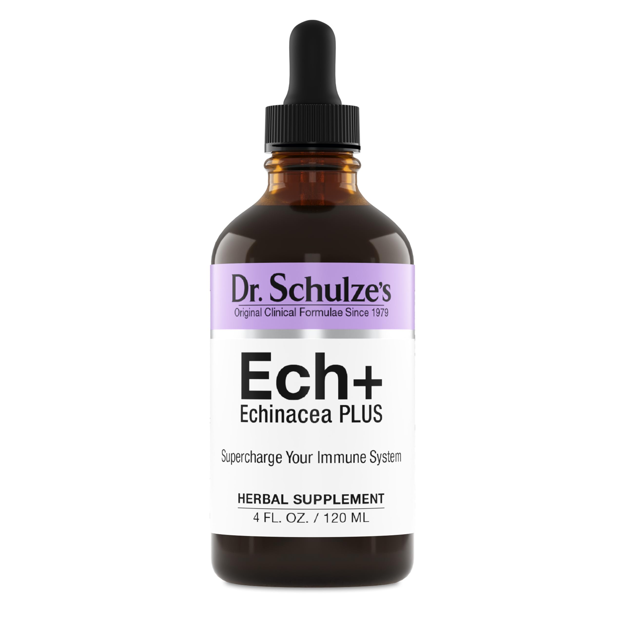 Dr. Schulze's Echinacea Plus | Echinacea Root and Seed | All Organic Extract | Gluten-Free & Non-GMO for Immune System Support | 4 oz Dr. Schulze's Au supplements