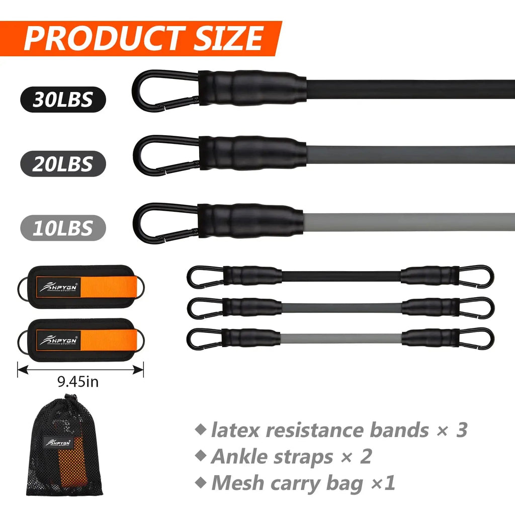 Ankle Resistance Bands with Cuffs for Leg and Glute Training - Exercise Equipment HPYGN Au supplements