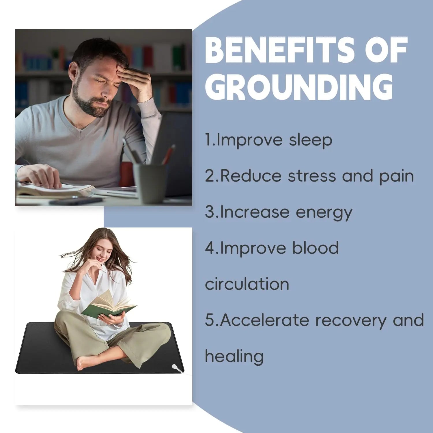 XINHUSU Grounding Mat 11.8"x23.6" Grounding Pad with 15ft Grounding Cord Grounding Mat XINHUSU Au supplements