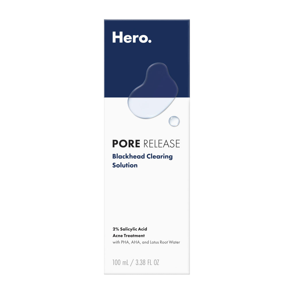 Hero Cosmetics Pore Release Blackhead Clearing Solution, Exfoliating 2% Salicylic Acid Toner Featuring AHA, BHA, and PHA