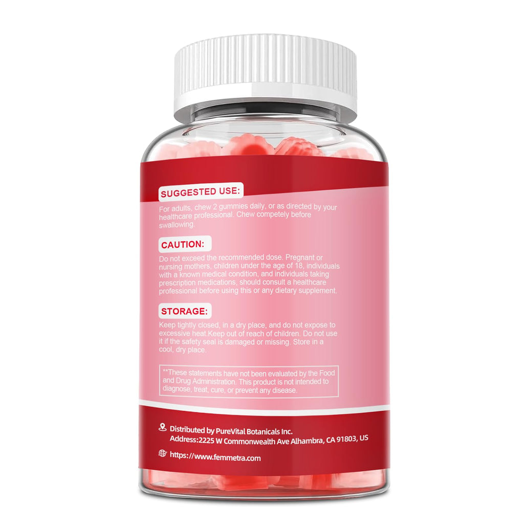 Femmetra 18-in-1 Probiotics for Women with Prebiotics - 200 Billion CFU with Digestive Enzyme, Cranberry, Kombucha - Sugar-Free Vaginal Gummies,