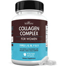 BioSchwartz Hydrolyzed Collagen Peptide Capsules - Multi Collagen Supplements for Women Types I, II, III, V, X with Vitamin C, Biotin,