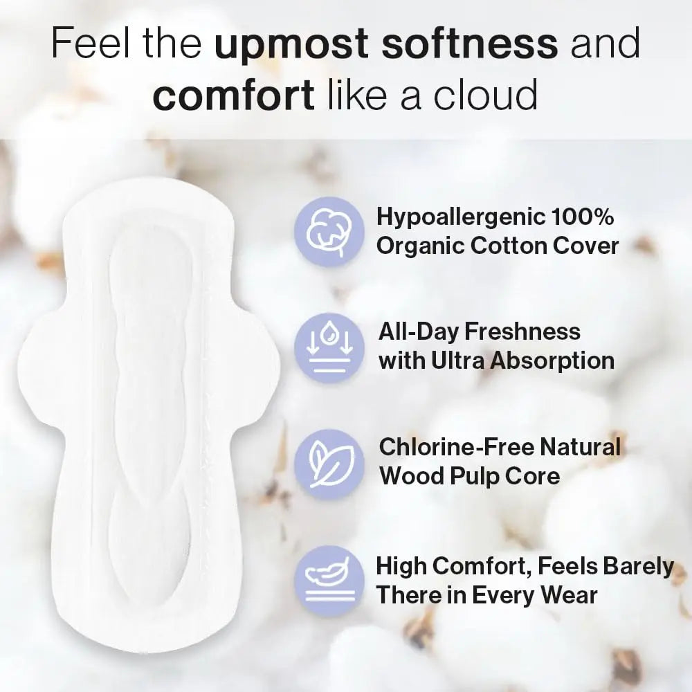 SANDIS Feminine Pad for Women - Regular 28 Count 100% Organic Cotton Ultra Thin with Wings SANDIS Au supplements