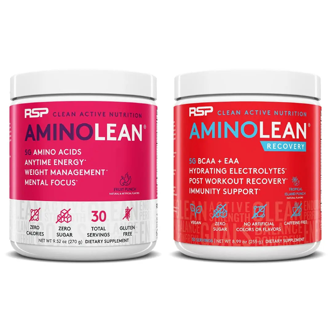 RSP NUTRITION AminoLean Pre Workout Energy (Fruit Punch 30 Servings) with AminoLean RSP NUTRITION Au supplements