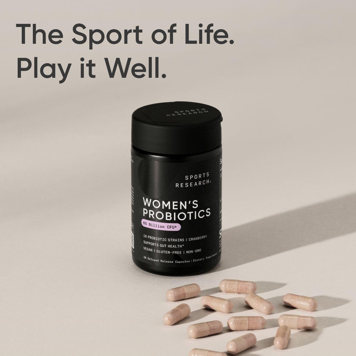 Sports Research Women's Probiotics with Prebiotics, 65 Billion CFU - Vegan Capsules for Gut Health & Digestive Support, Probiotics for Women with Cranberry - Non-GMO Verified & Gluten Free - 30 Count Sports Research Au supplements