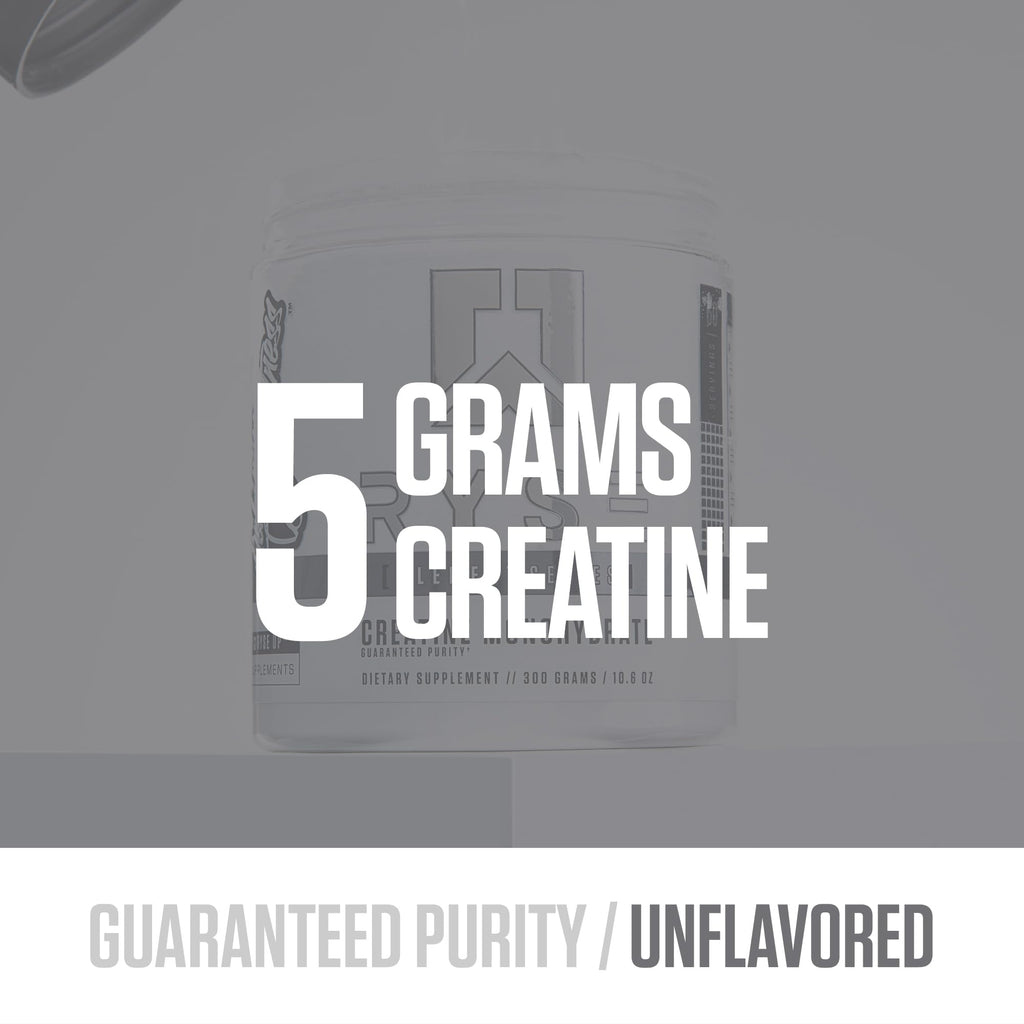 RYSE Creatine Monohydrate Powder - Unflavored - Supports Men & Women Lean Muscle Growth, Strength, Power, and Endurance - Helps Reduce Fatigue and Improve Workout Recovery - 100 Servings. RYSE Up Supplements Au supplements