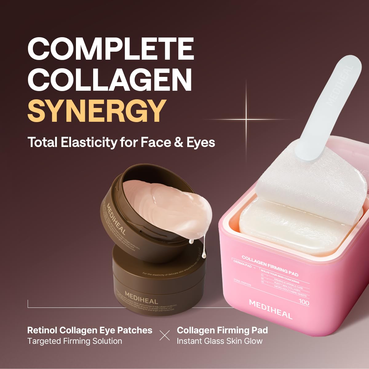 Mediheal Retinol Collagen Under Eye Patches - Korean Hydrogel Eye Pads (60 patches) with 95% Retinol & Collagen