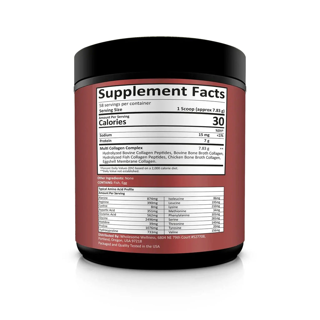 Multi Collagen Protein Powder Hydrolyzed (Type I II III V X) Grass-Fed All-in-One Super Wholesome Wellness Au supplements