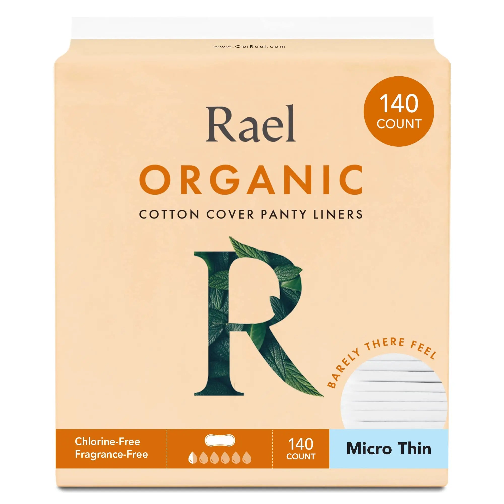 Rael Panty Liners for Women, Organic Cotton Cover - Thin Pantiliners, Light Absorbency, Unscented Rael Au supplements
