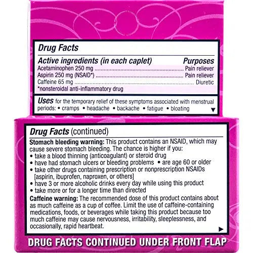 Pamprin Max Menstrual Pain Relief, Maximum Strength, Caplets, 24 ct. Pamprin Au supplements