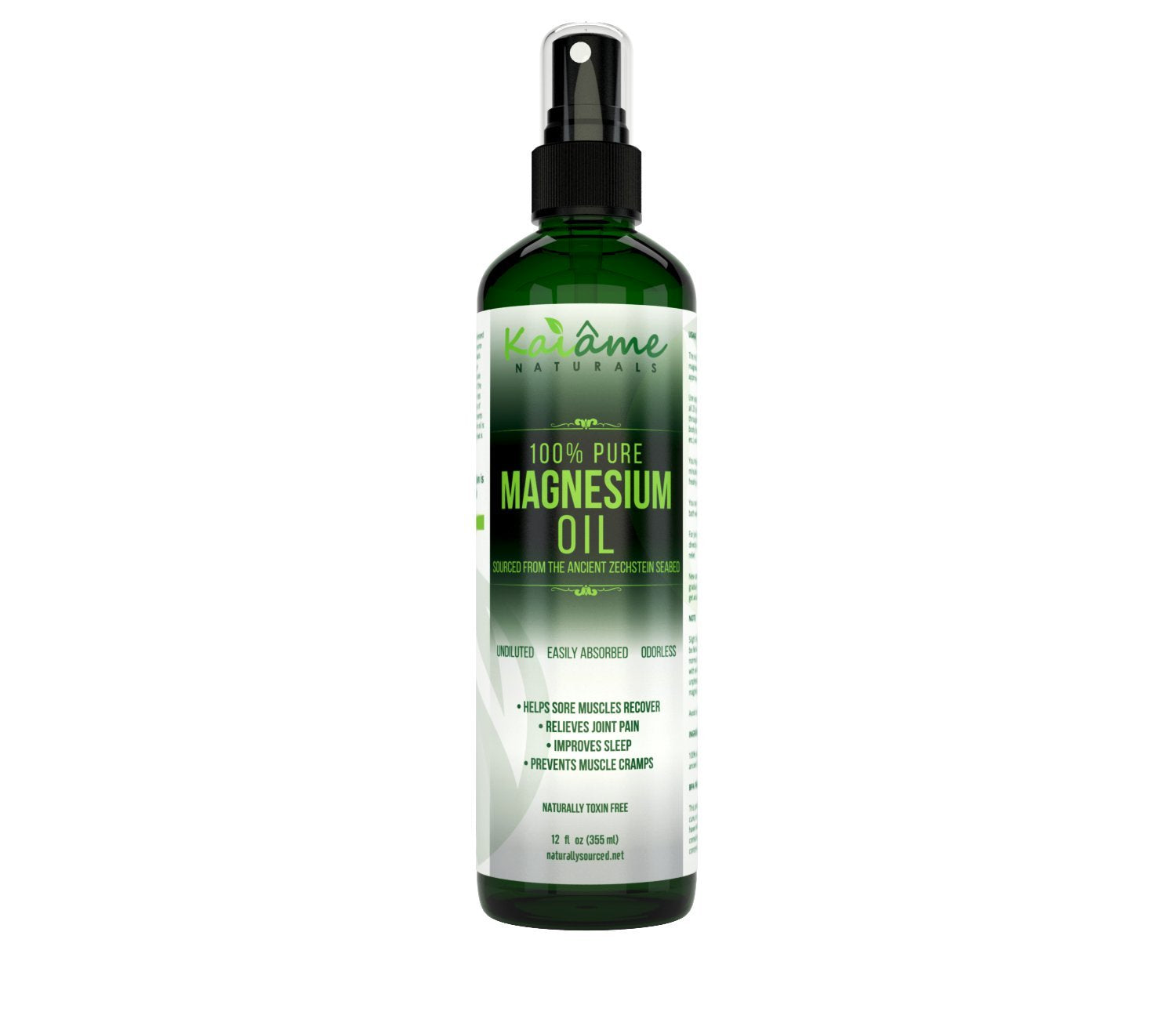 Kaiame Naturals Magnesium Oil Spray, Large 12 oz, Undiluted, Pure and Organic, Sourced from Ancient Zechstein Seabed Kaiame Naturals Au supplements