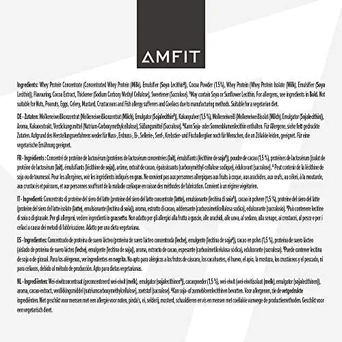 Amazon Brand - Amfit Nutrition Whey Protein Powder, Chocolate Flavour, 33 Servings, 1 kg Amfit Nutrition Au supplements