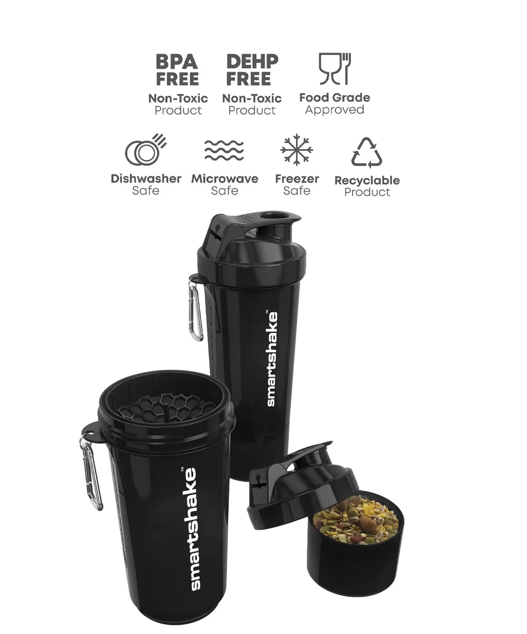Smartshake Slim 4-Pack Protein Shaker Bottle 400 ml | 13.5 oz – Storage Included - Leakproof Screw Smartshake Au supplements