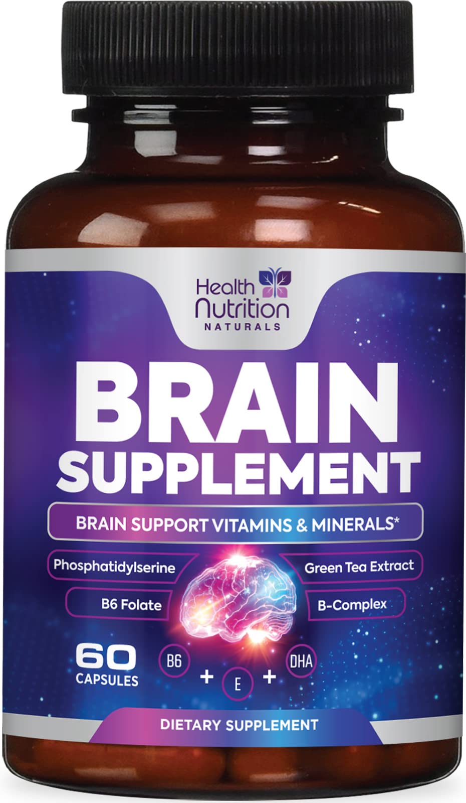 Brain Memory Supplement - 3X Strength Nootropics for Concentration, Clarity & Focus Support - Brain Health Cognitive Vitamins with Bacopa, Phosphatidylserine & DMAE 609mg, Brain Booster, 60 Capsules Health Nutrition Naturals Au supplements