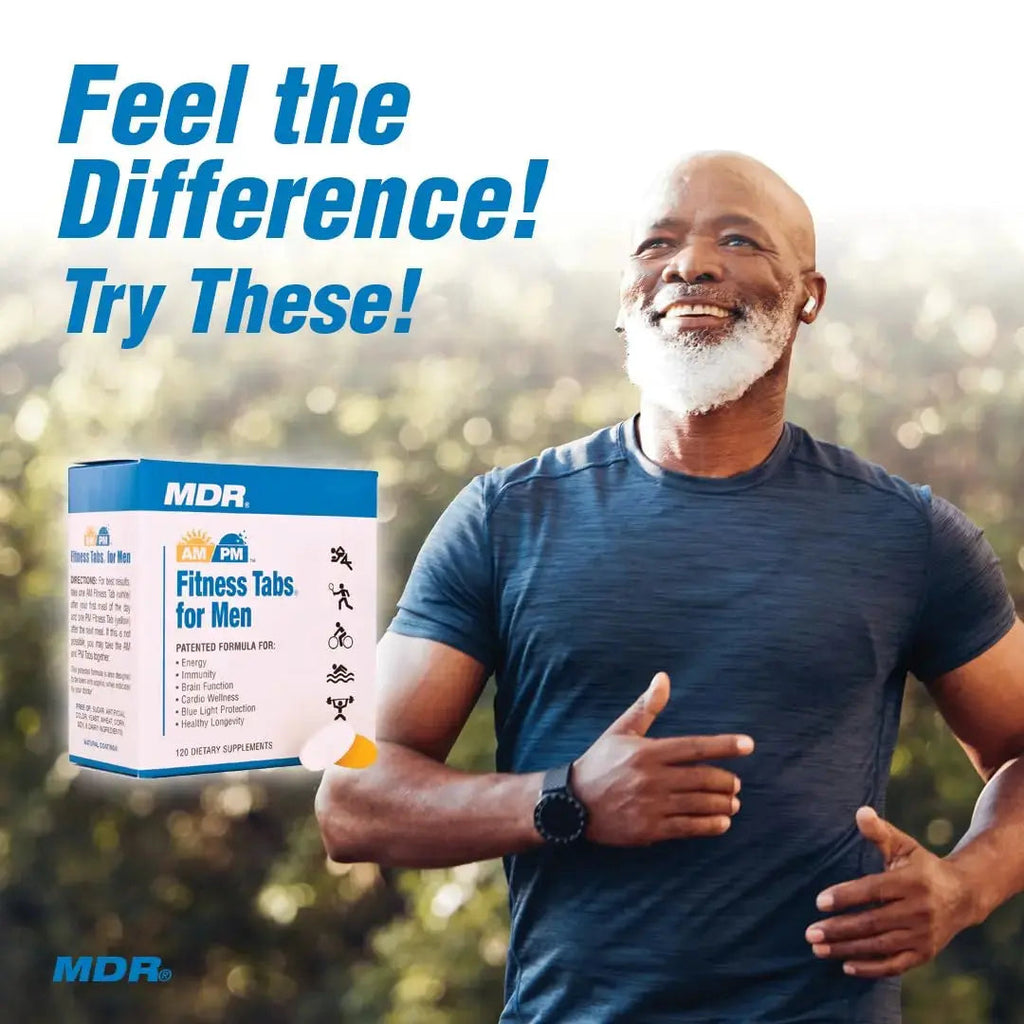 MDR Fitness Tabs Patented AM/PM Multivitamin for Men Doctor Formulated with Right Nutrients at The Right Time - Gluten Free - 2 Month Supply MDR Au supplements