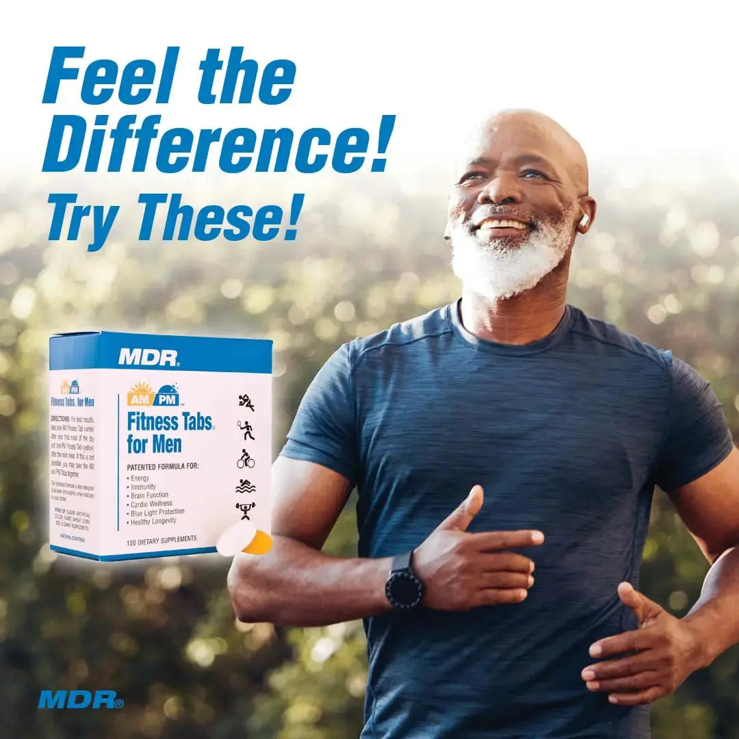 MDR Fitness Tabs Patented AM/PM Multivitamin for Men Doctor Formulated with Right Nutrients at The Right Time - Gluten Free - 2 Month Supply MDR Au supplements