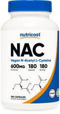 Nutricost N-Acetyl L-Cysteine (NAC) 600mg, 180 Capsules - Non-GMO, Gluten Free Nutricost Au supplements