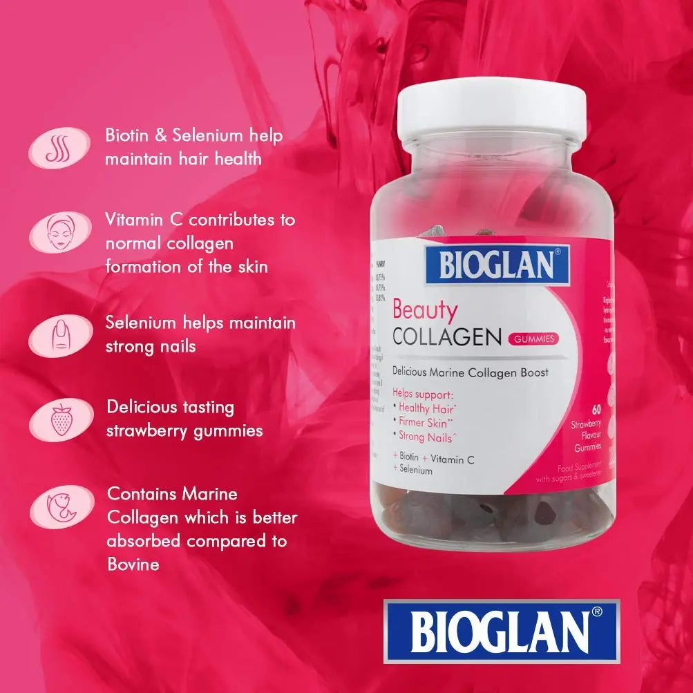Bioglan Collagen Gummies | 1000mg | Hydrolysed Marine Collagen | Biotin Bioglan Au supplements