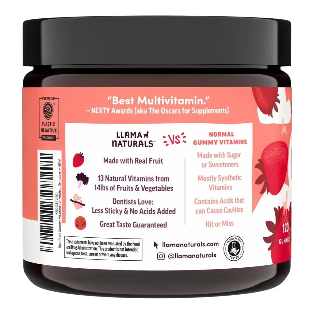 Llama Naturals Multivitamin for Women & Men, Vegan, Organic Gummies with Vitamin D, C & K, Adults Real Fruit Gummy Vitamins Llama Naturals Au supplements