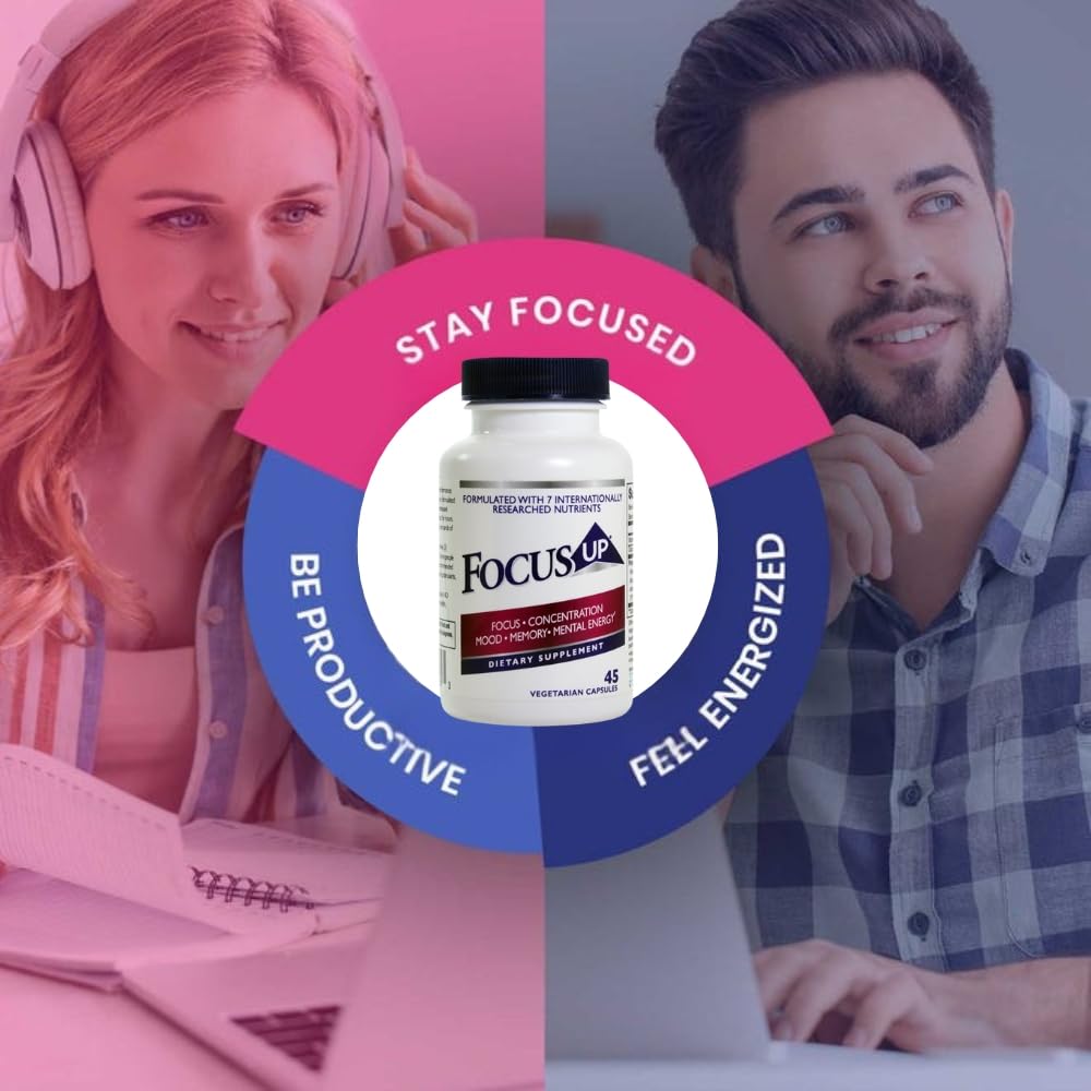 FocusUP Brain & Energy Support Supplement – Natural Nootropic Capsules with Acetyl L-Carnitine, Rhodiola, DMAE & Huperzine-A | Supports Focus, Memory, Mood & Mental Clarity | 45 Sugar-Free Capsules Xooma Au supplements