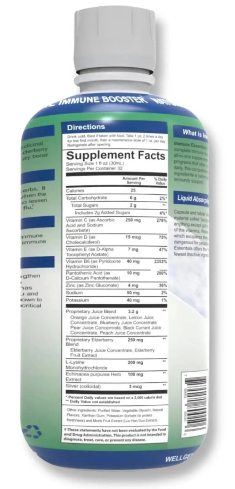 Wellgenix Immune Essentials - Multivitamin Liquid for Men, Women & Kids - Vegan Supplement with Vitamins C, D Elderberry Zinc Wellgenix Au supplements