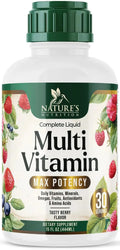 Liquid Multivitamin - Sugar Free Daily Multi Vitamin for Women, Men & Kids, Vitamins A, C, D, B-12, Biotin & Zinc - Supports Faster Hair Growth Nature's Nutrition Au supplements
