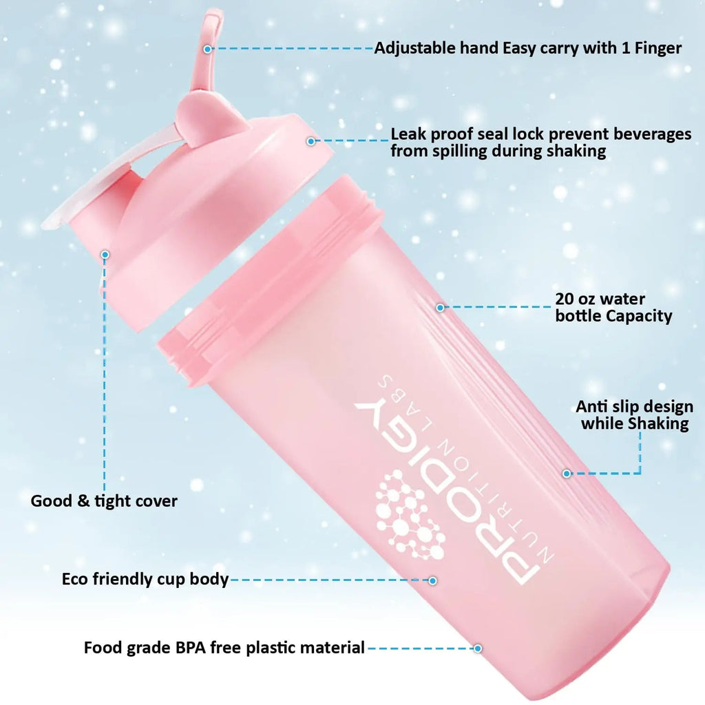 Protein Shaker 20oz Large Shaker Bottle Perfect for Workout Supplements, Protein powder Prodigy Nutrition Labs Au supplements
