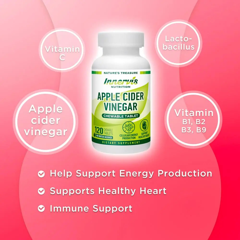 INNERVISNUTRITION Apple Cider Vinegar 120 Chewable Tablets Healthy Heart Immune INNERVISNUTRITION Au supplements