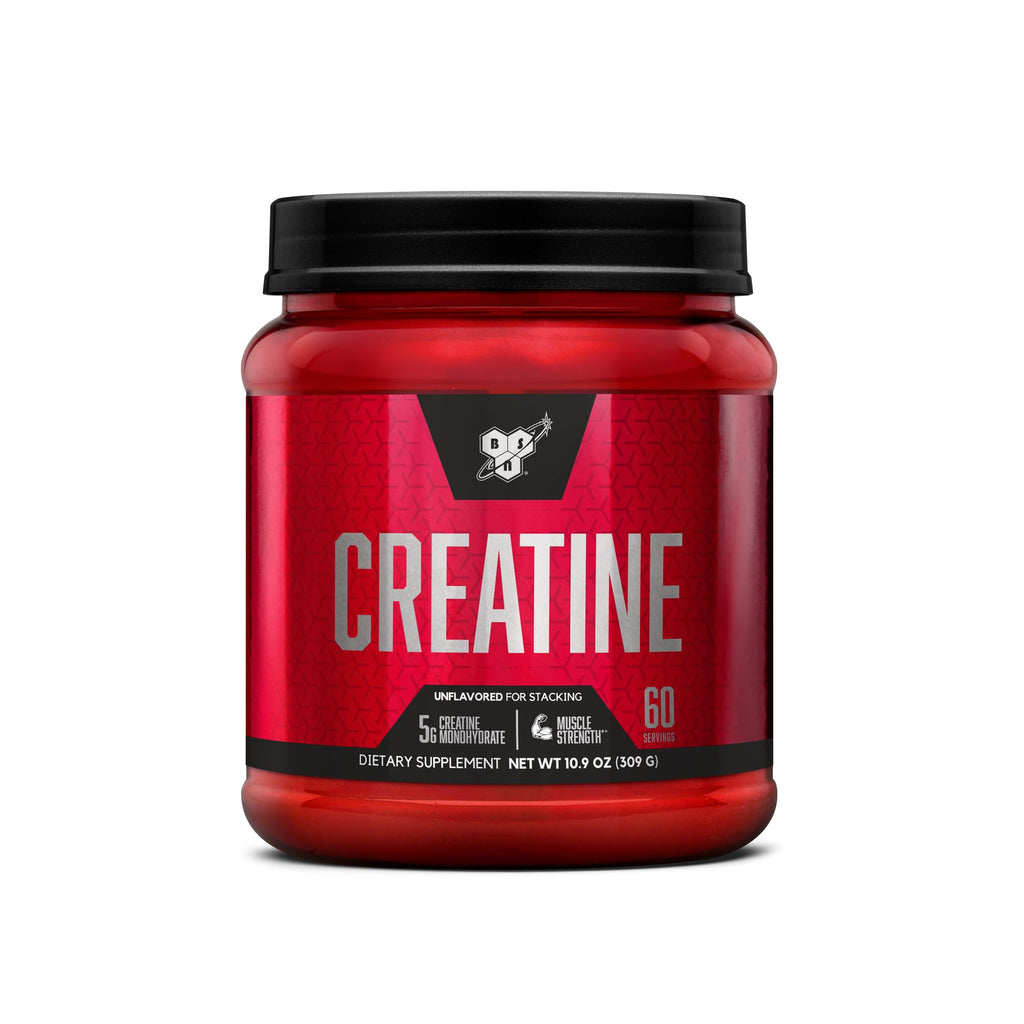 BSN Micronized Creatine Monohydrate Powder, Unflavored Creatine Powder, Micronized, Supports Muscle Building, Supports Muscle Strength, Gym Supplement
