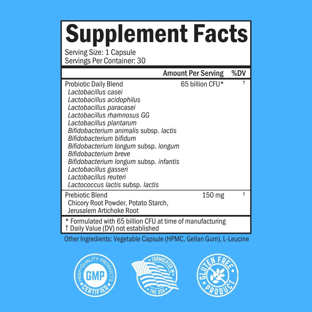 Probiotic 65 Billion - Probiotics with Prebiotic for Women & Men - Lactobacillus BioSchwartz Au supplements