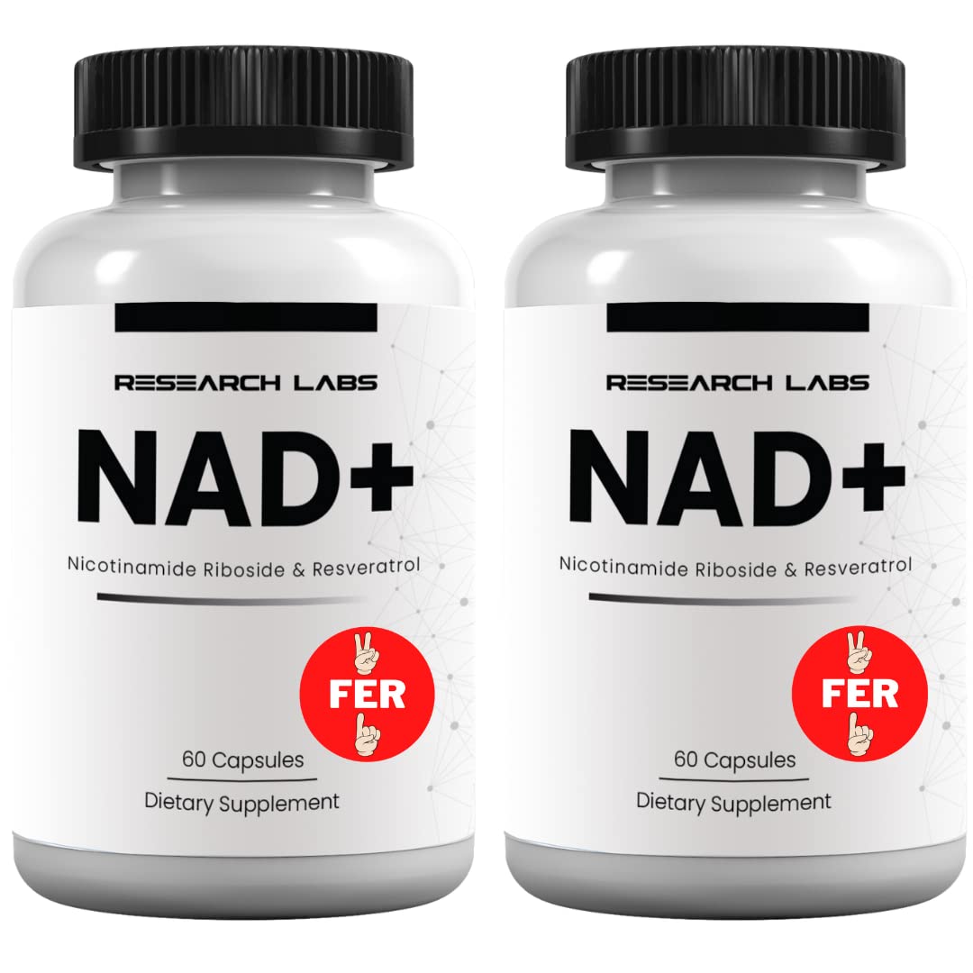 Research Labs NAD+ Supplement 2 for 1 Ad. Proprietary Formula w/Patent Pending RiboYOUNG™. NRF2 Activator, Nicotinamide Riboside, Quercetin, Resveratrol, Betaine. True NAD Supplement Anti Aging… Research Labs Au supplements