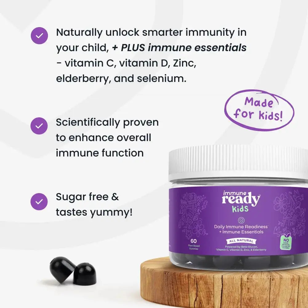 Immune Ready™ Kids Multivitamin Gummies – Mixed Berry Flavor – Sugar-Free Daily Kids Immune Support with Beta Glucan, Elderberry Immune Ready Au supplements