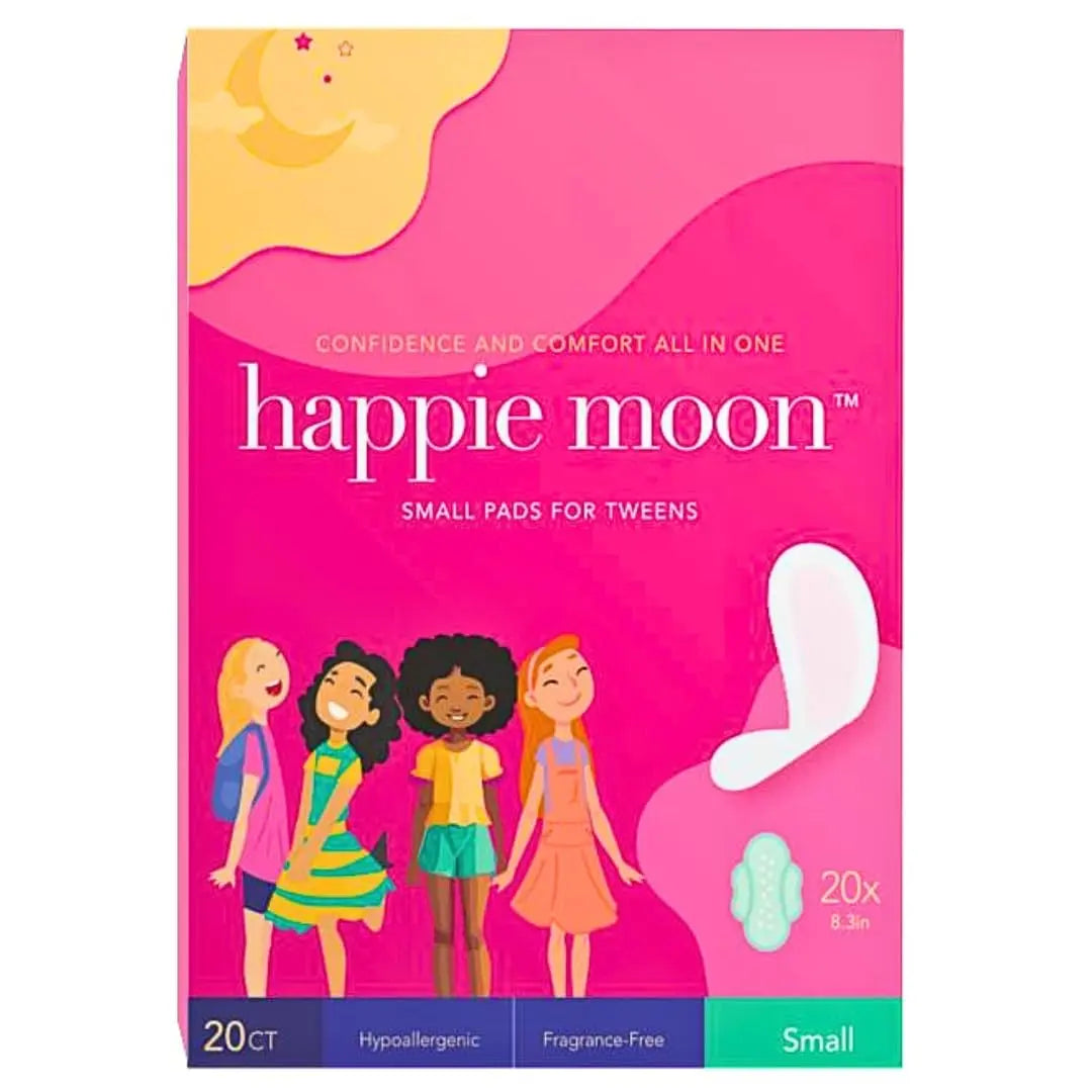 happie moon Tween and Teen Pads | Small Organic Cotton Cover Period Pads | Ultra Thin Cotton Pads Happie Moon Au supplements