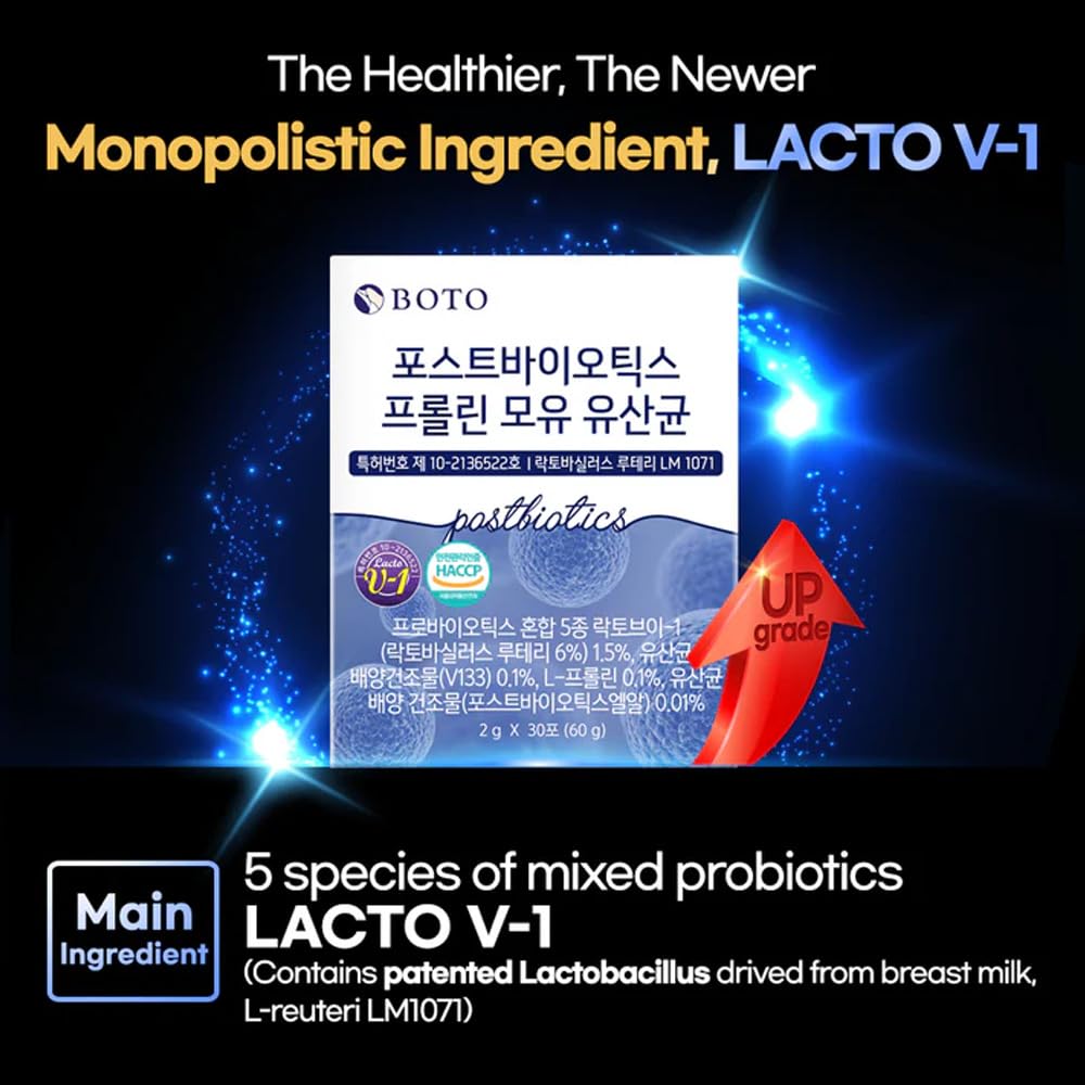 ZIOSTAND BOTO Korean Care it Probiotics Natural Prebiotics Proline Breast Milk Lactobacillus, Colon Cleanse, Immunity Support - 1 Month (30 of Pack, PostBiotics) ZIOSTAND Au supplements