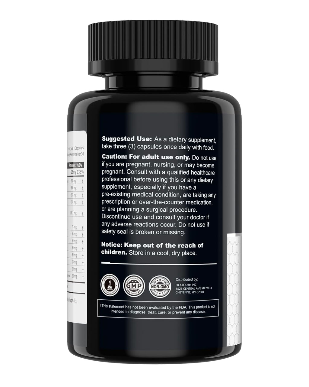 PickYouth Synergy-T Booster Supplement for Men, Total Male Performance, Liposomal Absorption System, 100% Transparency with Ashwagandha, DIM