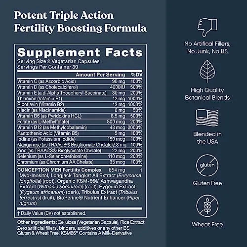 Conception For Him – Fertility Supplements for Men, Male Fertility Booster & Prenatal Eu Natural Au supplements