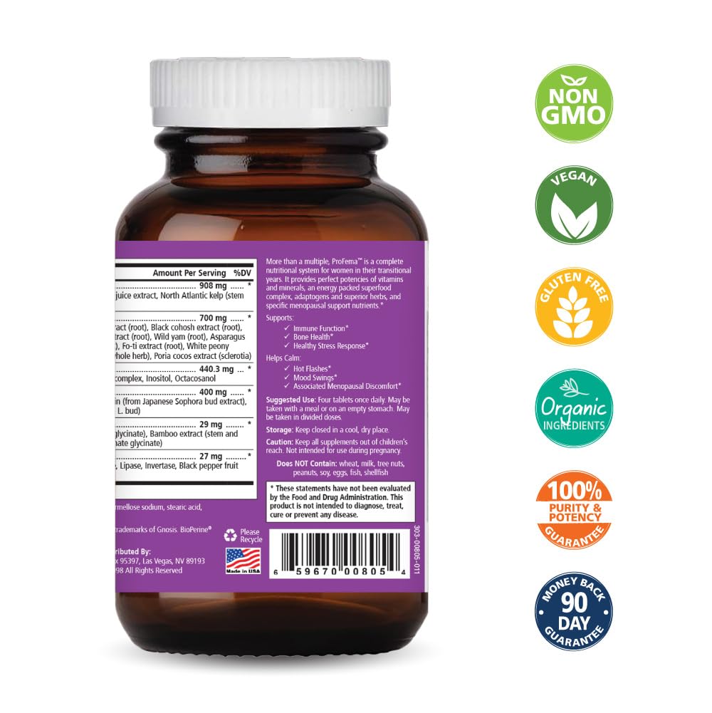 Pure Essence Labs ProFema - Multivitamin for Women - Natural Menopause Relief Supplement - Promotes Hormone Balance, Reduces Hot Flashes, Mood Swings, Night Sweats (60 Capsules) PURE ESSENCE LABS Au supplements