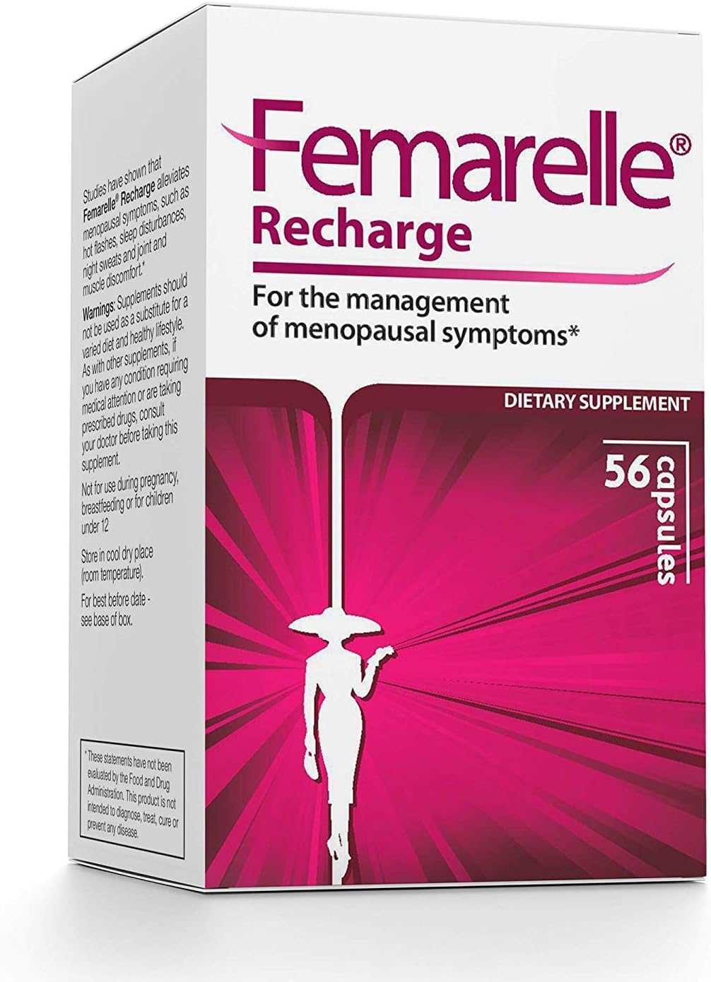 Femarelle® Recharge – Menopause Supplement for Women - Clinically Proven Menopause Relief - Hot Flashes, Night Sweats, Sleep & Libido Support Within 1st Month, Gluten-Free, GMO-Free & Hormone Free Femarelle Au supplements