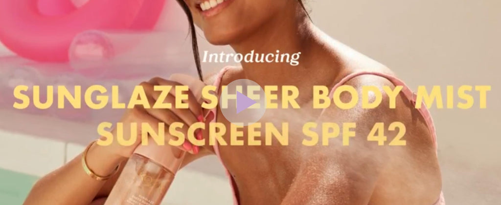Kopari Rose Gold Sunglaze Sheer Body Mist Sunscreen SPF 42, Infused with Shimmering Body Oil, Hydrating Mist, Hydrates