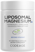Codeage Liposomal Magnesium L-Threonate Supplement, Patented Magtein Magnesium Threonate for Brain Health, Memory and Cognitive Function Support, Bioavailable, Non-GMO - 90 Capsules Codeage Au supplements