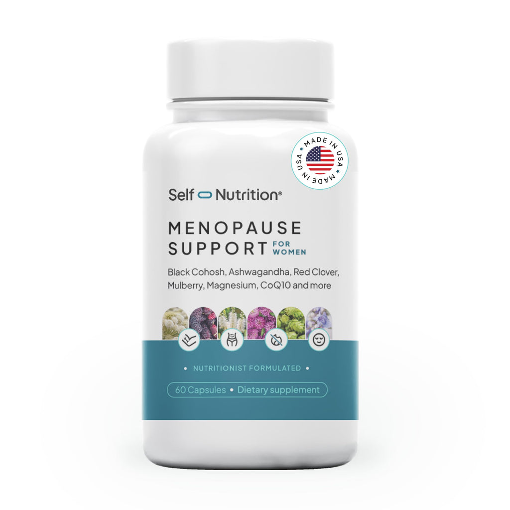 SELF NUTRITION Menopause Support for Women -All-Natural, Hormone-Free Perimenopause & Menopause Support. Unique Blend for Hot Flashes, Mood, Energy, Sleep & More. Vegan, Gluten-Free, 60 Capsules. SELF NUTRITION Au supplements
