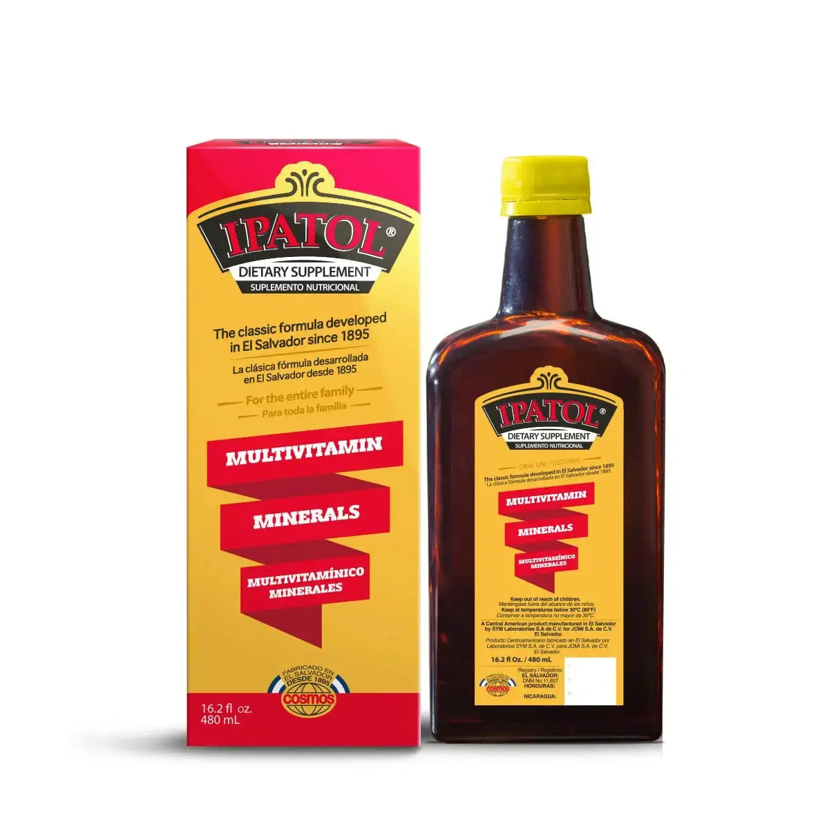Ipatol, Multivitamin Supplement, Since 1895. Vitamin A, D, Calcium, Iron, Manganese, Sodium, Potassium. Suplemento multivitaminico, Desde 1895 Ipatol Au supplements