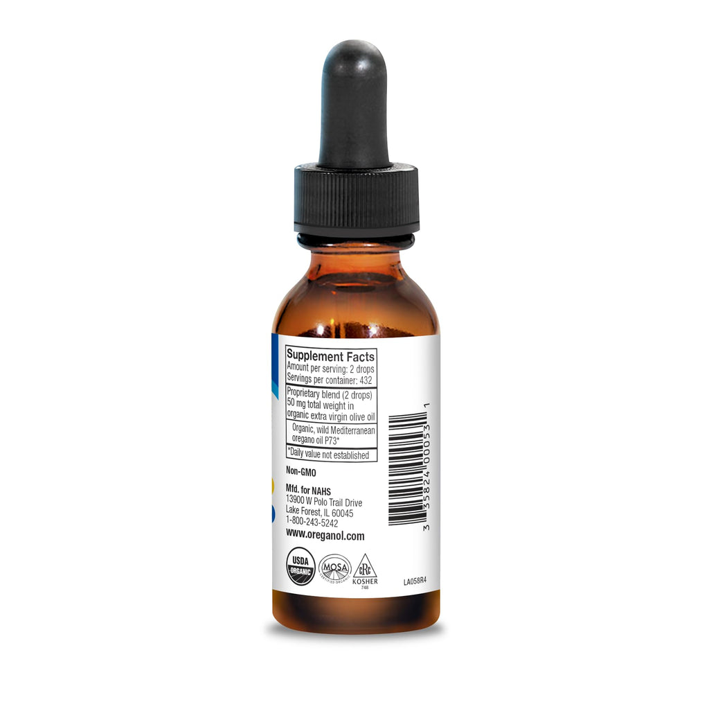 NORTH AMERICAN HERB & SPICE Oreganol - 1 fl. oz. - Unprocessed, Wild, Organic Oregano Oil