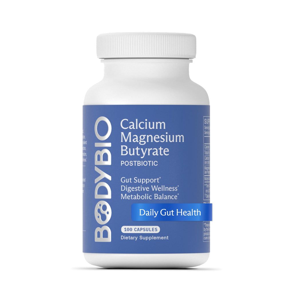 BodyBio Butyrate - Postbiotic for Gut Health, Digestive Support, Bloat, Gas & Constipation Relief, Leaky Gut Repair - Calcium, Magnesium